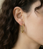 Arc U Gold Earring