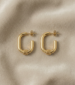 Arc U Gold Earring - Image 3