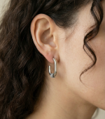 Arc U Silver Earring