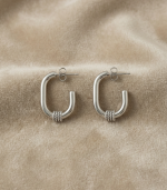 Arc U Silver Earring - Image 3