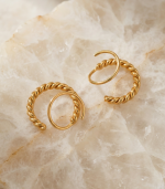 Braided duo Hoop Earring Gold - Image 2