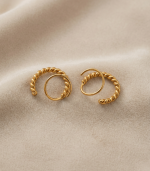 Braided duo Hoop Earring Gold - Image 3
