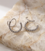 Braided duo Hoop Earring Silver - Image 2