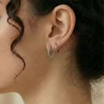 Braided duo Hoop Earring Silver