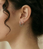 Braided duo Hoop Earring Silver