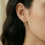 Grain Hoop Gold Earring