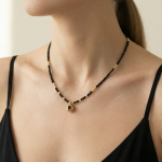 Obsidian Grain Necklace
