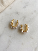 Halo Pearl Hoops Earring - Image 2