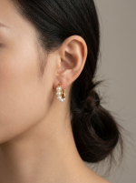 Halo Pearl Hoops Earring
