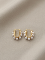 Halo Pearl Hoops Earring - Image 3